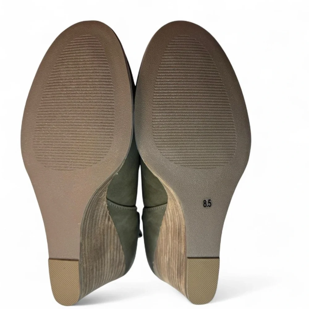 Report Green/Brown‎ Wedge Booties